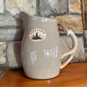 Kohl's Home Studio Lake Cabin Pitcher Antler Handle Rustic Lodge Primitive NEW